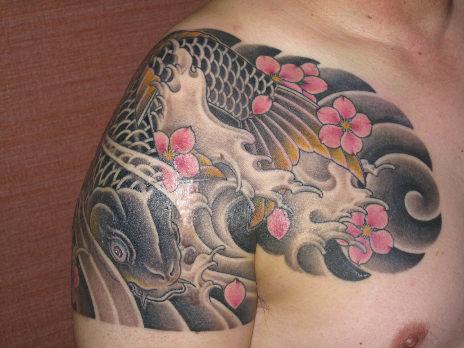 鯉|胸　肩　腕　鯉　桜