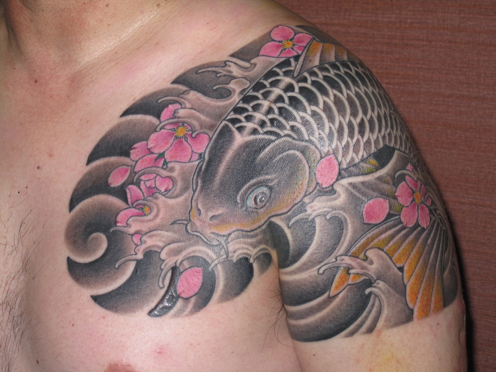 鯉|胸　肩　腕　鯉　桜
