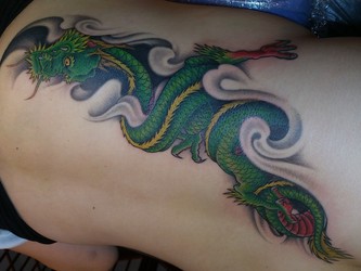 龍|背中　腰　カラー　龍　ドラゴン