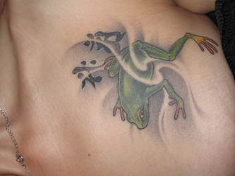 蛙|胸　カラー　蛙　カエル　梵字